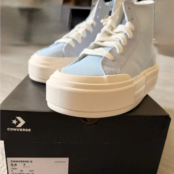 Converse Light Blue High-Top Sneakers - Picture 4 of 5